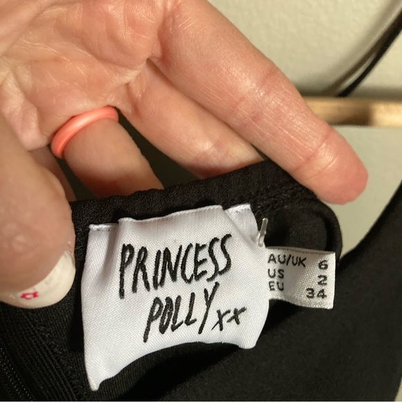 Princess Polly Black Cocktail Dress Size 2 - Picture 4 of 5